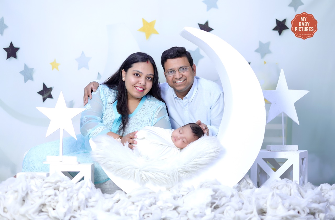 Creative family moon portrait